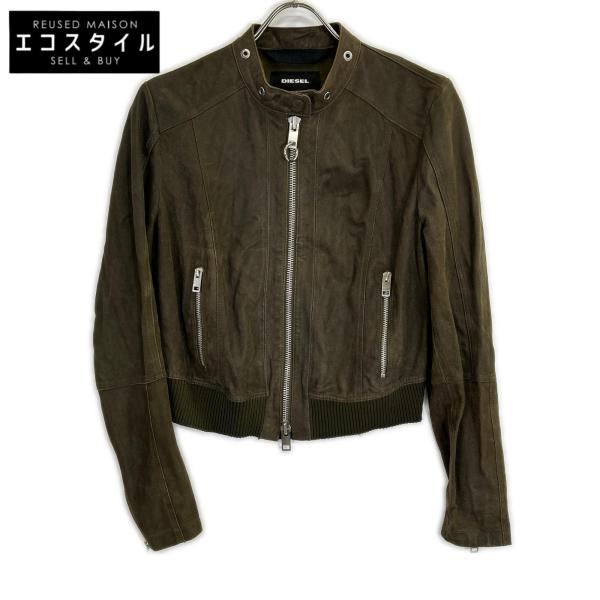 DIESEL ディーゼル カーキ ラムレザー ラーダース ブルゾン S DIESEL（ディーゼル） カーキ ラムレザー ラーダース ブルゾン