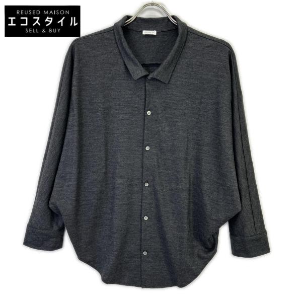 GALERIE VIE ウォッシャブルウールジャージー ドルマンスリーブシャツ 定価29700円 長袖シャツ 25AW チャコールグレー レディース ギャルリーヴィー【中古】6-0401T♪ GALERIE VIE ギャルリーヴィー グレー ウォッシャブルウール