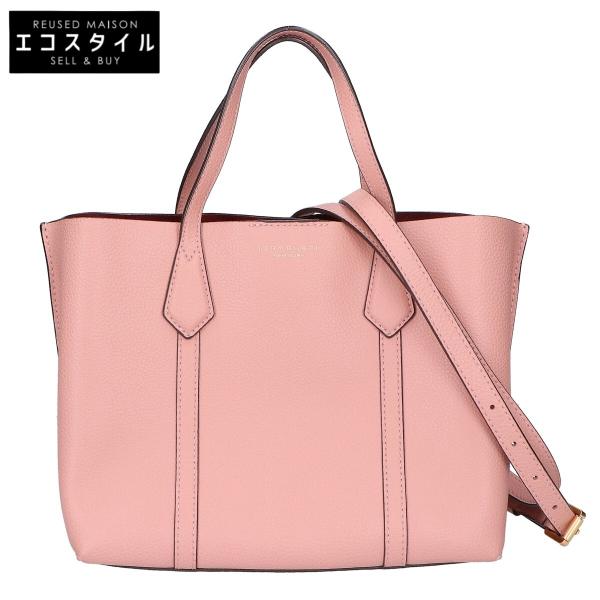 美品/  Tory Burch トリーバーチ スモール トリプルコンパートメント 2WAYショルダー ハンドバッグ ピンク レディース