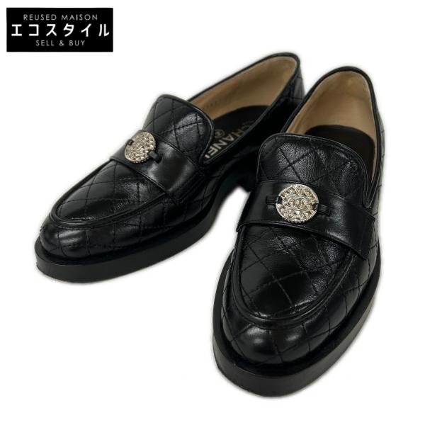 CHANEL キルティング ローファー 40 CHANEL（シャネル） 21A G37932 ココマーク キルティングローファー 35