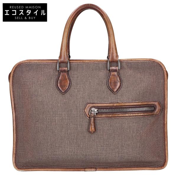 ベルルッティ カリグラフィー　アンジュール ブリーフケース　ビジネスバッグ berluti ベルルッティ レザーxキャンバス カリグラフィ アンジュール
