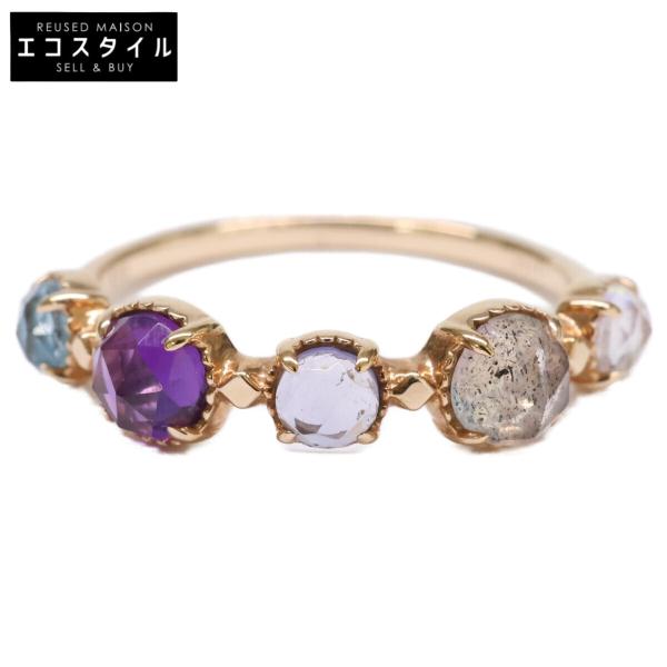agete（アガット） 美品/ 10163111075 K10マルチストーンリング（S