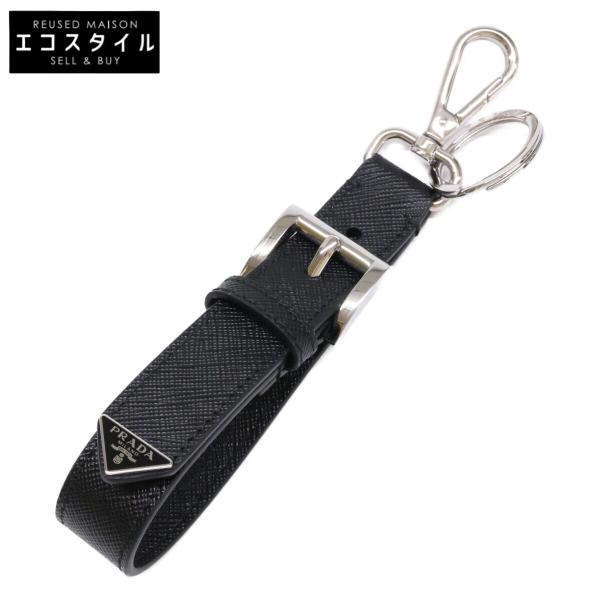 PRADA キーリング 2PP186 プラダ サフィアノレザー 国内正規品 PRADA（プラダ） 美品 2PP186 サフィアーノレザー キーリング メンズ