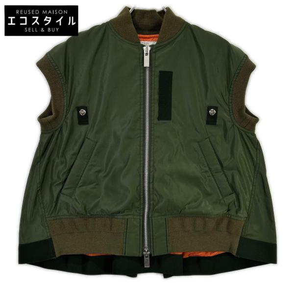 Sacaiサカイ／SCW-002 MA-1 ベスト／ブラック／3 sacai（サカイ） SCW-002 カーキ MA-1ジャケット ベスト カーキ 2
