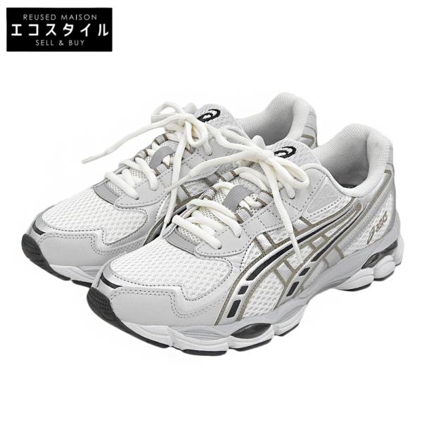 美品 ASICS アシックス GEL-NYC 2055 スニーカー シューズ メンズ クリーム/シルバー 25cm 1203A542-100