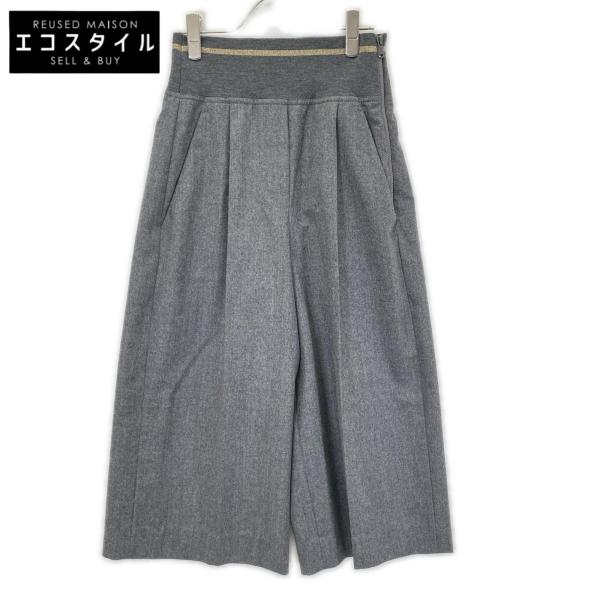 【ブルネロクチネリ】ガウチョパンツ クロップド丈 モニーレライン風 42 グレー BRUNELLO CUCINELLI（ブルネロクチネリ） ME226P7477 20年 グレー