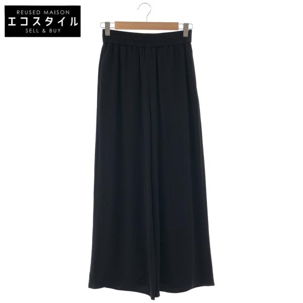 theory luxe セオリーリュクス 03-5206440-050-034 ブラック ゴムウエスト ワイドパンツ 34 ボトムス レディース 中古