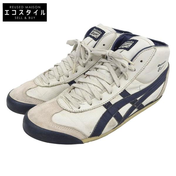 onitsuka tiger オニツカタイガー MEXICO MID RUNNER スニーカー シューズ メンズ ホワイト×ネイビー 27cm THL328