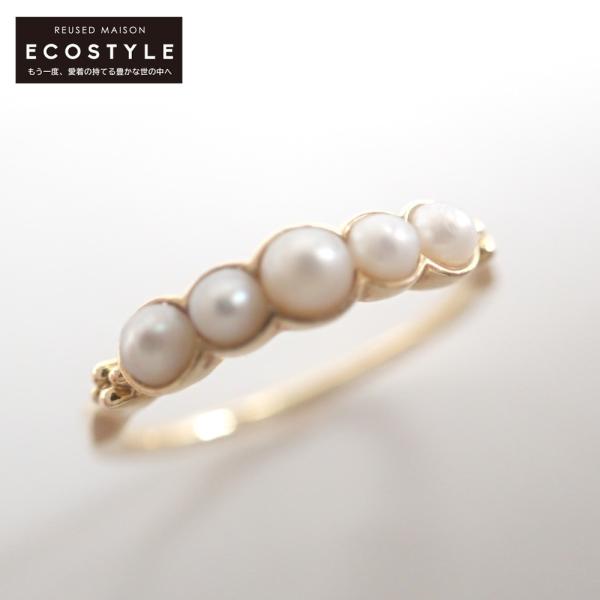 agete（アガット） 美品/ K18YG 5連パール リング・指輪 イエロー