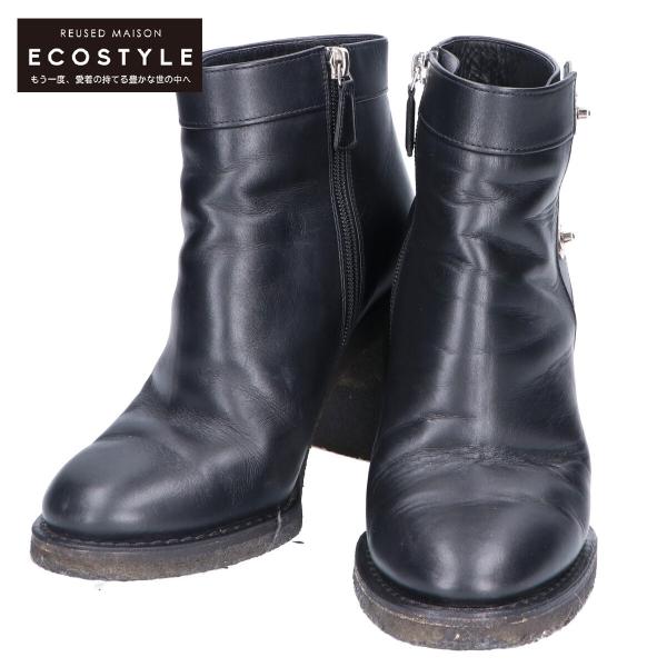 CHANELシャネル サイドチェーン ウェッジソール ブーツ ブラック 37C CHANEL ブーツ 37 CHANEL シャネル ロングブーツ チェーン ブラック