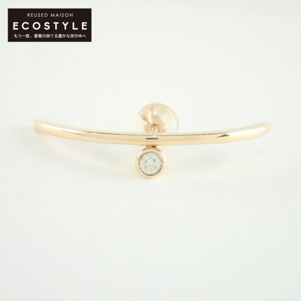 【美品】Hirotaka ヒロタカBOWダイヤモンドピアス　K10 美品 Hirotaka ヒロタカ K10 0.06ct Bow ボウ ダイヤモンド シングル