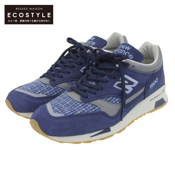 新品同様 New Balance×HARRIS TWEED ニューバランス×ハリスツイード スニーカー シューズ メンズ ネイビー 27.5cm M1500HT