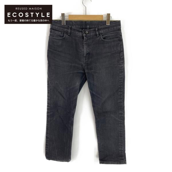 LOUIS VUITTON / スリムストレッチデニムパンツ/ボトム/29/デニム/IDG/無地/HID70WDKN LOUIS VUITTON ルイヴィトン ブラック HID70WDKN ロゴプレートスリム