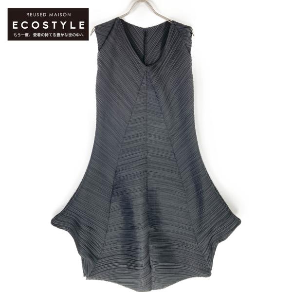 ISSEY MIYAKE イッセイミヤケ ブラック プリーツ ロングワンピース