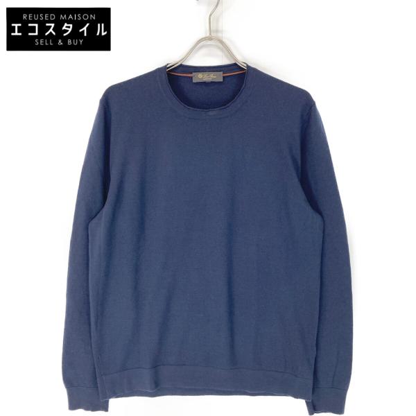 Loro Piana ロロピアーナ ネイビー ウール 長袖ニット MAD4122 Loro Piana ロロピアーナ ネイビー ウール 長袖ニット MAD4122