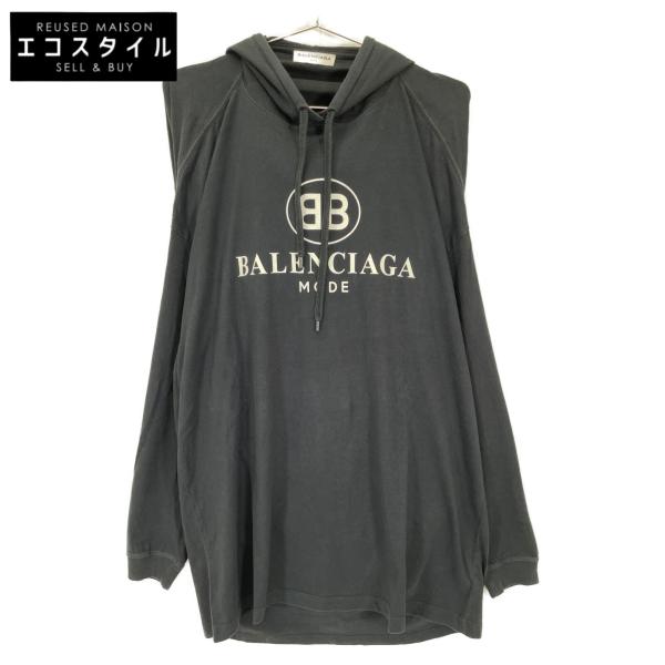 BALENCIAGA - バレンシアガ 17年 ブラック オーバーサイズ パーカー 492195 XS wine-king_2893100000032204