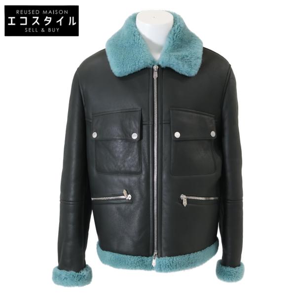 HERMES エルメス　ムートンジャケット　アビエータージャケット　ブラック 新品同様/ HERMES エルメス 22AW ムートンジャケット ジャケット 50