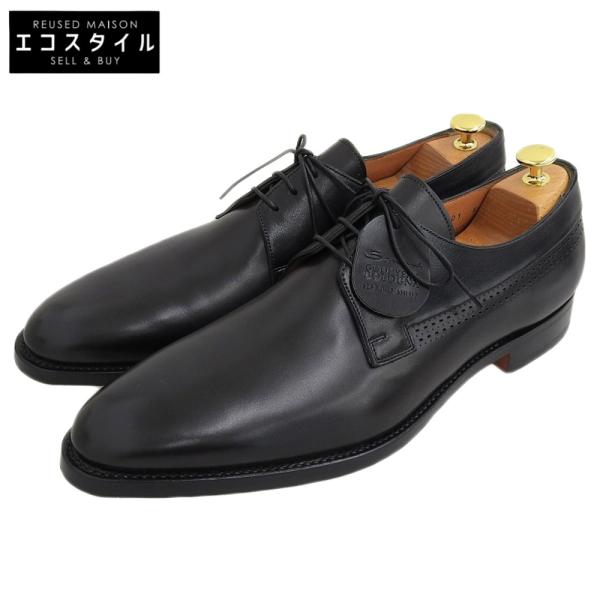 『新品未使用』Santoni シューズ 黒　パンチングレザー SANTONI（サントーニ） 新品同様 パンチング プレーントゥ レザー