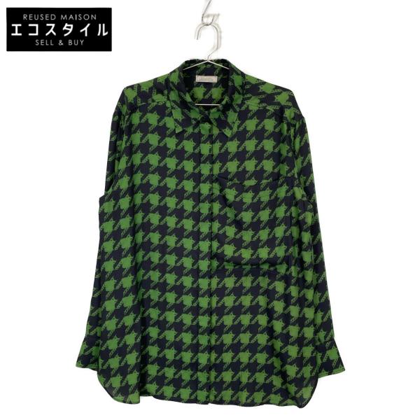 ニナリッチ ｸﾞﾘｰﾝ×ﾌﾞﾗｯｸ 長袖ｼｬﾂ 40 NINA RICCI ニナリッチ グリーン×ブラック 長袖シャツ 40 トップス