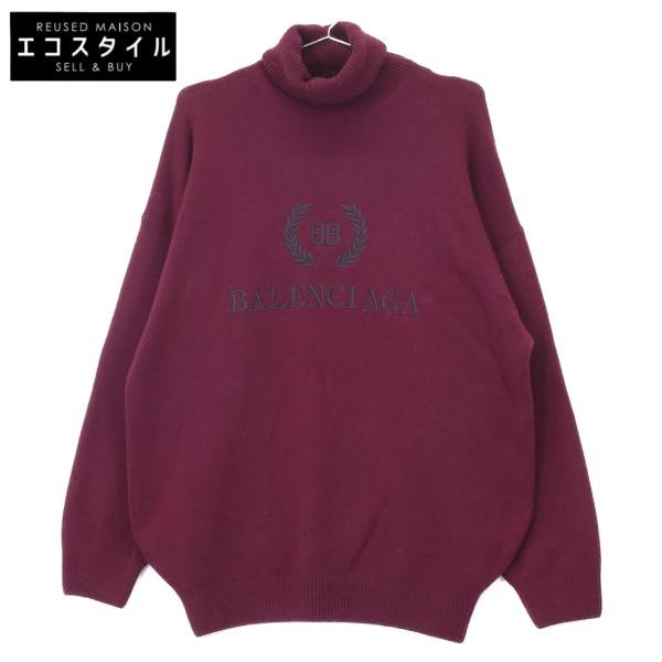 BALENCIAGA（バレンシアガ） ボルドー 555307 タートルネック ロゴ