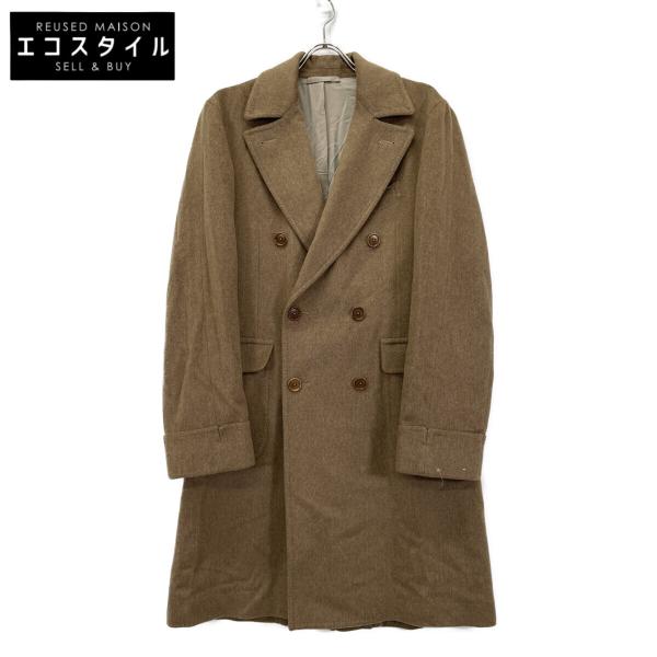 DE PETRILLO デペトリロ ベージュ ウール ダブルブレストポロコート 48