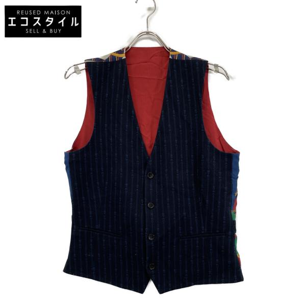 ETRO エトロ ベスト 48 ネイビー メンズ ETRO（エトロ） ネイビー 1G960 カシミヤシルク ジレ ネイビー 48