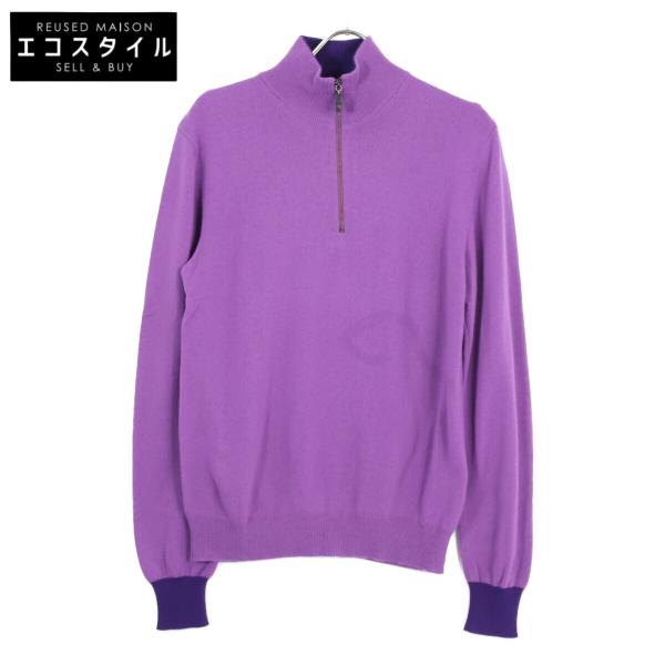 ETRO ハーフジップニット ETRO（エトロ） パープル カシミヤ100 ハーフジップニット パープル S