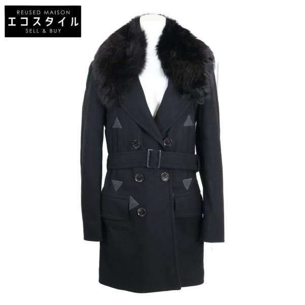 LOUIS VUITTON ルイヴィトン ウール ファー付き ロングコート コート
