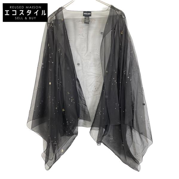 GIORGIO ARMANI ジョルジオアルマーニ ブラック シルク100 ビジュー