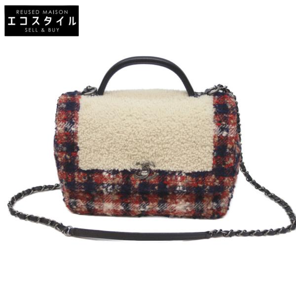 シャネル  A57214 トップハンドル ツイードシングルフラップショルダーバッグ メンズ CHANEL（シャネル） 24番台 A57214 トップハンドル ツイードシングル