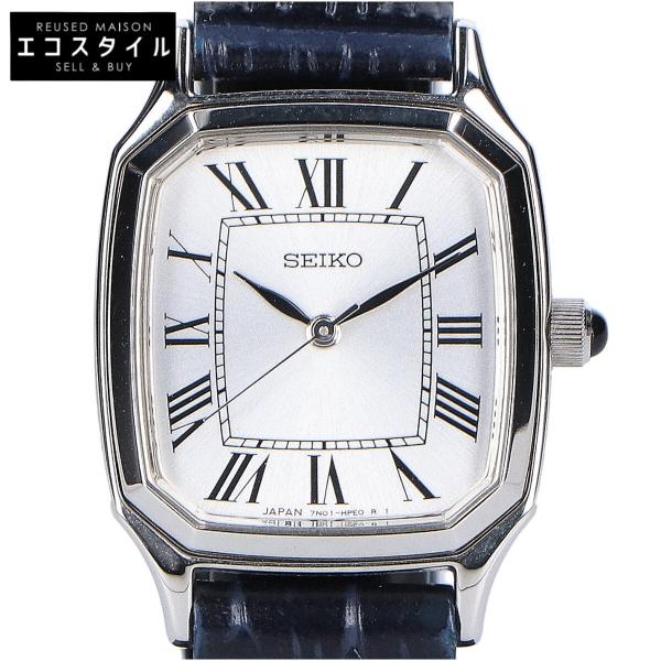 SEIKO セイコー UNITED ARROWS ユナイテッドアローズ別注 【美品】7N01-HAD0 スクエア レザー クオーツ wine-king_2893100000038340