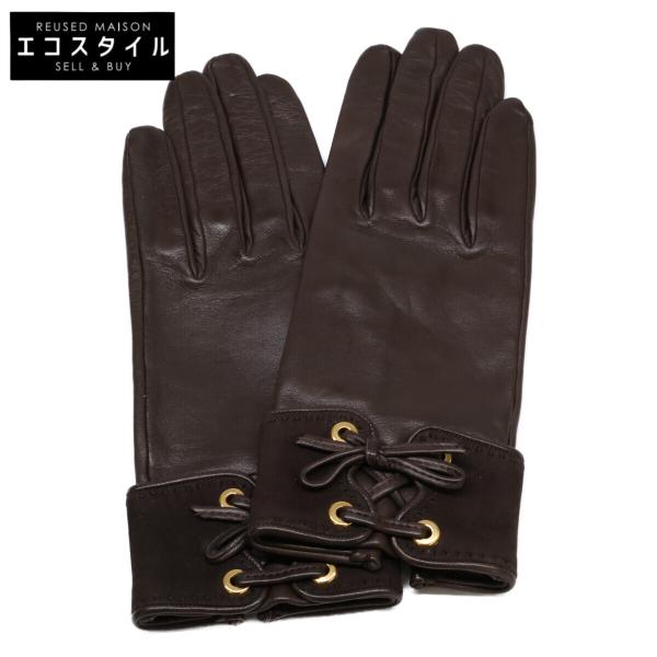 美品 HERMES エルメス ラムレザー グローブ 7 レディース : ブランド
