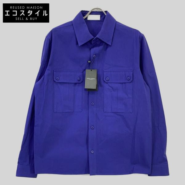 SAINT LAURENT PARIS サンローランパリ 21年 パープル 679891 ミリタリーシャツジャケット 38 SAINT LAURENT PARIS サンローランパリ 21年 パープル 679891
