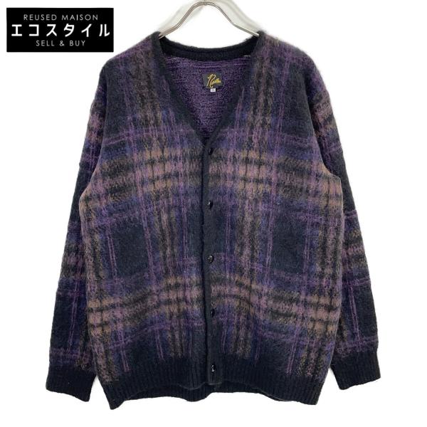 美品/ needles ニードルズ NS1505 チェック モヘアニット オーバー