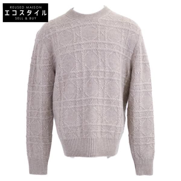 DIOR ディオール 美品 国内正規 513M627A7017 ディオールアイコン カナージュ ケーブルニット リネンxカシミヤセーター M 美品 国内正規 DIOR ディオール 513M627A7017 ディオールアイコン