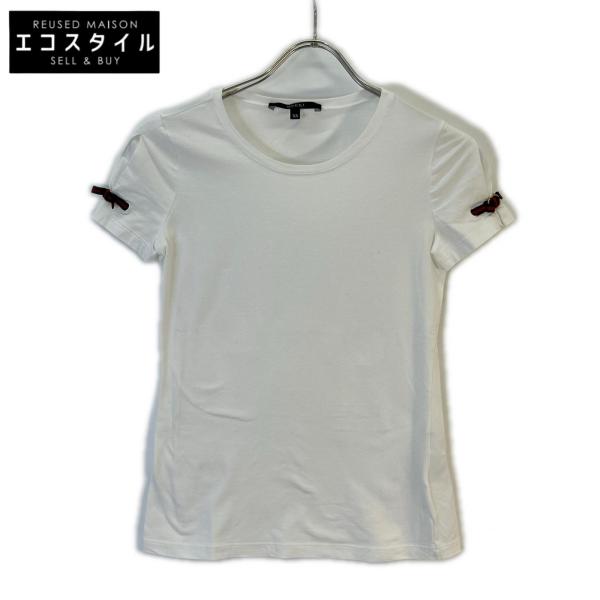 GUCCI グッチ  271596 GGｳｪﾌﾞﾘﾎﾞﾝ ﾎﾜｲﾄ ｸﾙｰﾈｯｸ Tｼｬﾂ XS GUCCI（グッチ） 271596 GGウェブリボン ホワイト クルーネック T