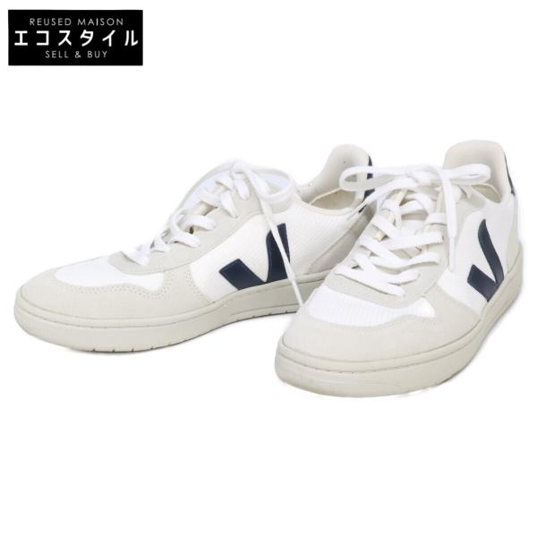 VEJA ヴェジャ V10 ローカットスニーカー 26.5 ホワイト/ネイビー メンズ