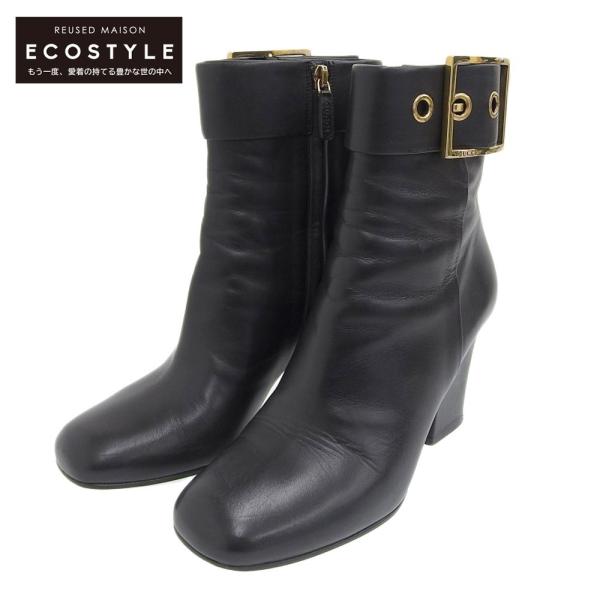 GUCCI（グッチ） 323515 サイドジップ レザーブーツ/ シューズ 37.5 