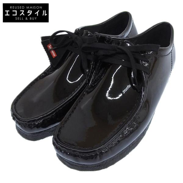 クラークス 新品同様 Clarks クラークス ×シュプリーム  パテントレザー ワラビー メンズ ブラック 42 2024SS 黒 42 Clarks（クラークス） 新品同様 ×シュプリーム パテントレザー