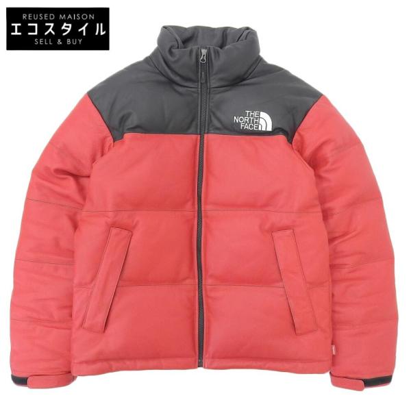 ノースフェイス THE NORTH FACE ノースフェイス ×Supreme レザーヌプシ ジャケット メンズ レッド × ブラック S / P ND91702I 2017AW S wine-king_2909500000050950