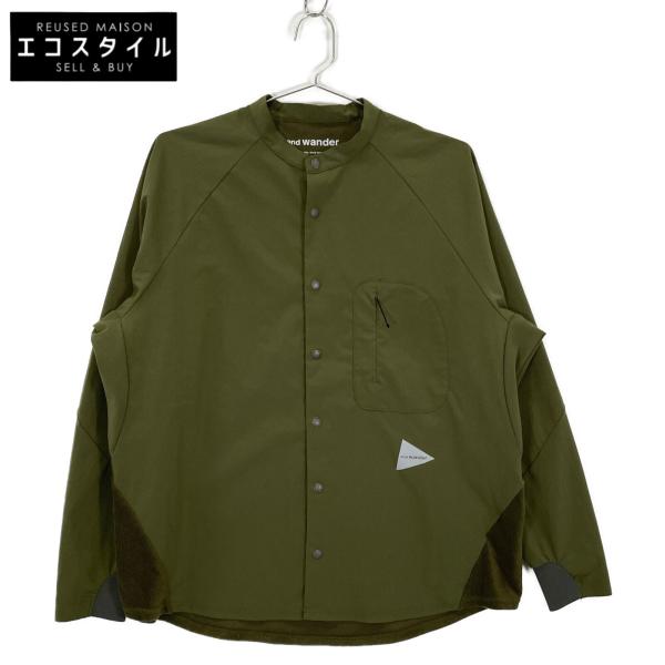 アンドワンダー ｸﾞﾘｰﾝ 574-3253027 長袖ｼｬﾂ S and wander アンドワンダー グリーン 574-3253027 長袖シャツ S