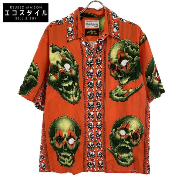 ワコマリア ｵﾚﾝｼﾞ 21SS ｽｶﾙ ｱﾛﾊｼｬﾂ/開襟ｼｬﾂ Ｌ WACKO MARIA（ワコマリア） オレンジ 21SS スカル アロハシャツ/開襟