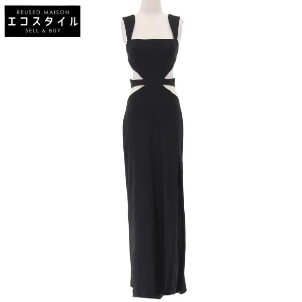 新品同様 Michael Costello マイケルコステロ サイドスリッド ワンピース ドレス レディース ブラック L