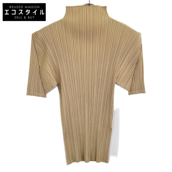 プリーツプリーズ ﾍﾞｰｼﾞｭ PP05-JK007 ﾎﾞﾄﾙﾈｯｸ ﾄｯﾌﾟｽ 3 PLEATS PLEASE プリーツプリーズ ベージュ PP05-JK007 ボトルネック