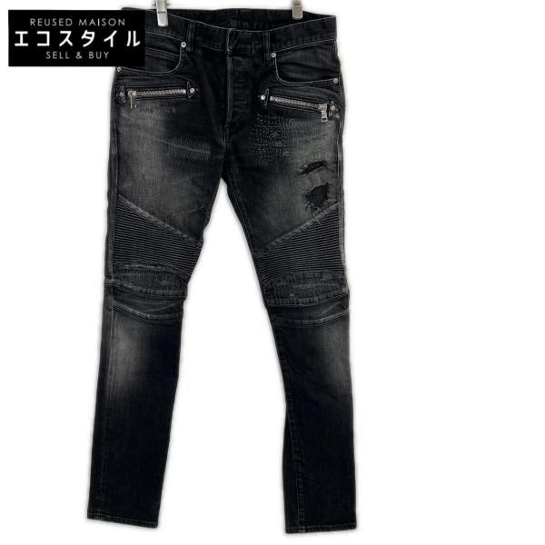 BALMAIN（バルマン） S8H9131T149D ブラック ダメージ加工 バイカー