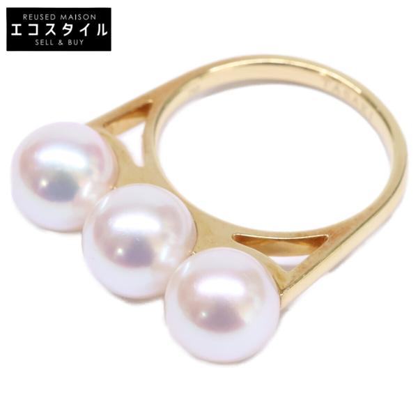 TASAKI タサキ 750YG バランスエラ 8mm珠 3連パール リング 指輪