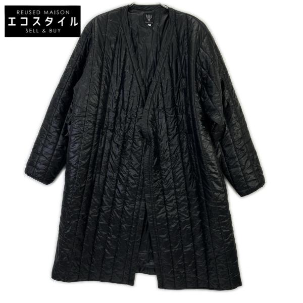 South2 West8 サウスツーウエストエイト ブラック HM810 Quilted V Neck Coat M South2 West8（サウスツーウエストエイト） ブラック HM810 Quilted V