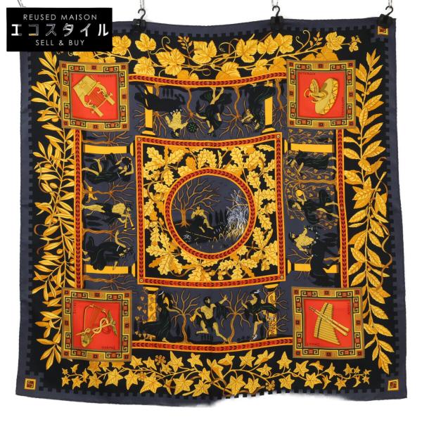 ☘️美品☘️ エルメス カレ90　Musique Des Dieux 神々の音楽 HERMES エルメス MUSIQUE DES DIEUX 神々の音楽 シルク カレ90