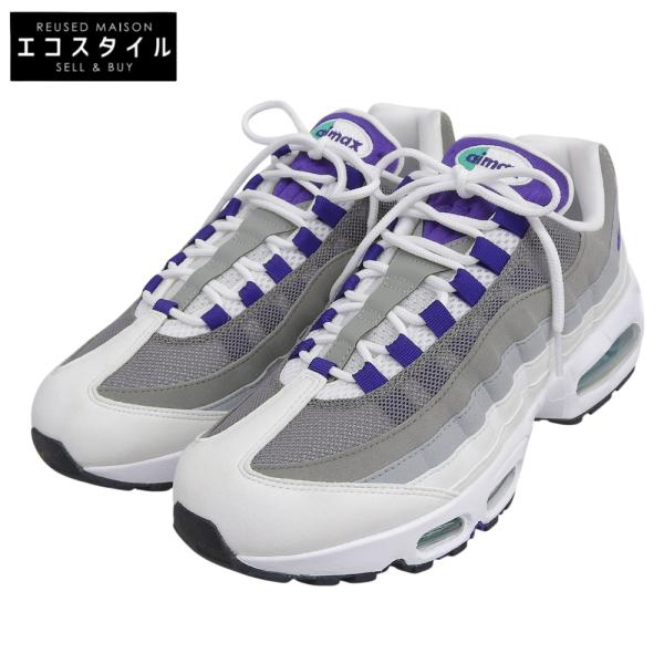新品同様 NIKE ナイキ WMNS AIR MAX95 OG Big Bubble Grape シューズ スニーカー メンズ ホワイト グレー パープル 28cm HJ5996-100