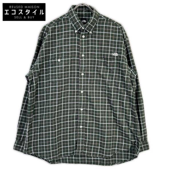 THE NORTH FACE ノースフェイス グリーン NR62431 フロストフォージフランネルシャツ グリーン M トップス コットン メンズ 中古
